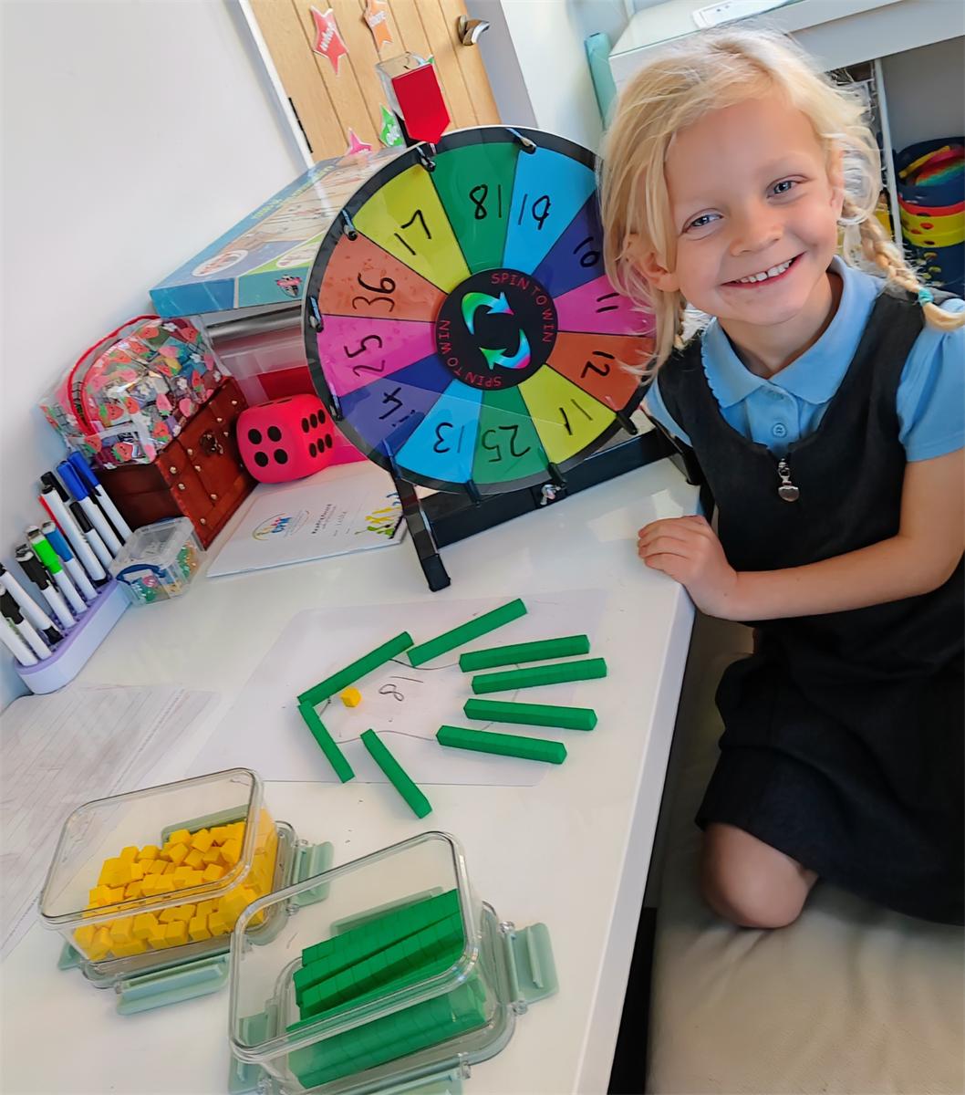 Colourful magnetic tiles built during a session