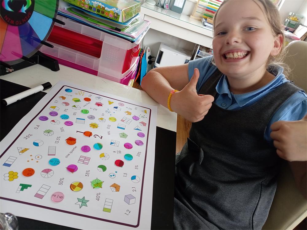 A pupil working on an activity chosen for their learning style